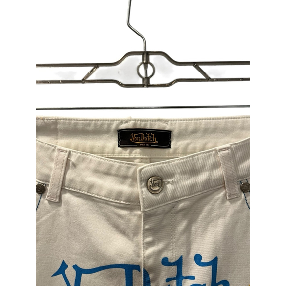 Vintage NWT Von Dutch Flare Logo Denim Jeans Size 32 Motorcycle Y2K Dead Stock - Picture 3 of 11